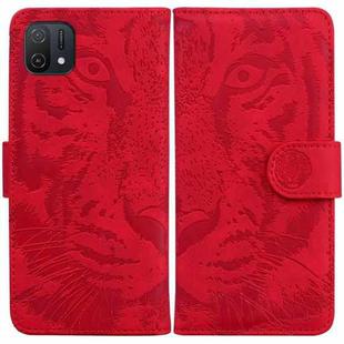 For OPPO A16K Tiger Embossing Pattern Horizontal Flip Leather Phone Case(Red)