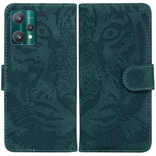 For OPPO Realme 9 Pro Tiger Embossing Pattern Horizontal Flip Leather Phone Case(Green)