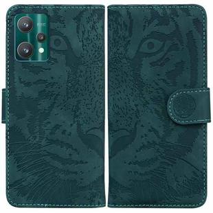 For OPPO Realme 9 Pro+ Tiger Embossing Pattern Horizontal Flip Leather Phone Case(Green)