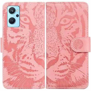 For OPPO Realme 9i / A76 / A36 Tiger Embossing Pattern Horizontal Flip Leather Phone Case(Pink)