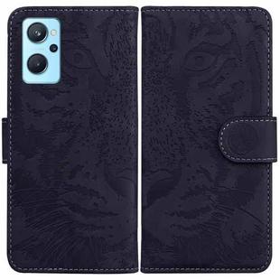 For OPPO Realme 9i / A76 / A36 Tiger Embossing Pattern Horizontal Flip Leather Phone Case(Black)