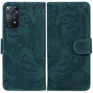 For Xiaomi Redmi Note 11 Pro 4G/5G Overseas Version Tiger Embossing Pattern Horizontal Flip Leather Phone Case(Green)