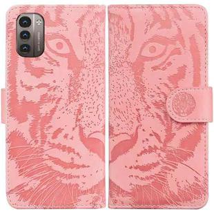 For Nokia G21 / G11 Tiger Embossing Pattern Horizontal Flip Leather Phone Case(Pink)