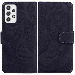 For Samsung Galaxy A23 Tiger Embossing Pattern Horizontal Flip Leather Phone Case(Black)