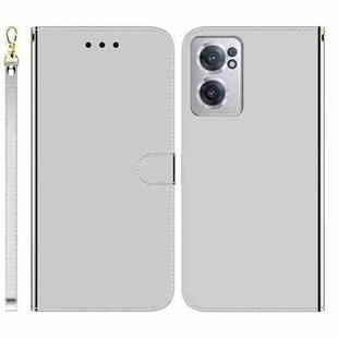For OnePlus Nord CE 2 5G Imitated Mirror Surface Horizontal Flip Leather Phone Case(Silver)