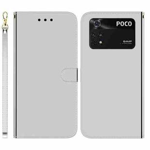 For Xiaomi Poco M4 Pro Imitated Mirror Surface Horizontal Flip Leather Phone Case(Silver)