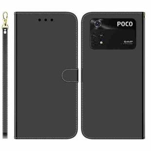 For Xiaomi Poco M4 Pro Imitated Mirror Surface Horizontal Flip Leather Phone Case(Black)