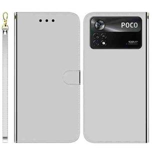 For Xiaomi Poco X4 Pro 5G Imitated Mirror Surface Horizontal Flip Leather Phone Case(Silver)