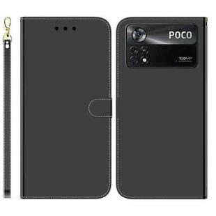 For Xiaomi Poco X4 Pro 5G Imitated Mirror Surface Horizontal Flip Leather Phone Case(Black)