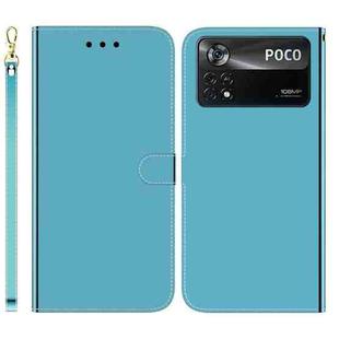 For Xiaomi Poco X4 Pro 5G Imitated Mirror Surface Horizontal Flip Leather Phone Case(Blue)