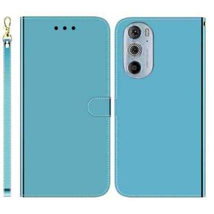 For Motorola Edge 30 Pro Imitated Mirror Surface Horizontal Flip Leather Phone Case(Blue)