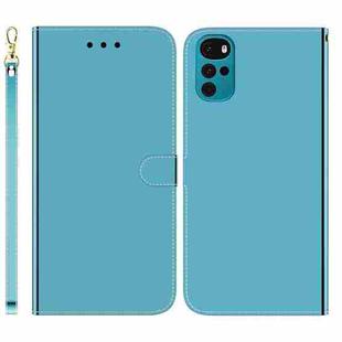 For Motorola Moto G22 Imitated Mirror Surface Horizontal Flip Leather Phone Case(Blue)