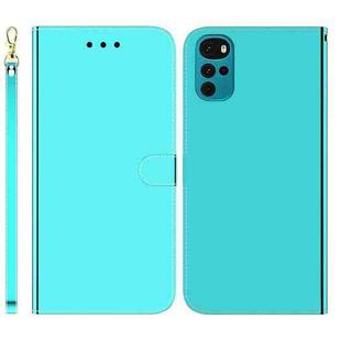 For Motorola Moto G22 Imitated Mirror Surface Horizontal Flip Leather Phone Case(Mint Green)