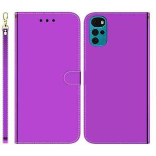 For Motorola Moto G22 Imitated Mirror Surface Horizontal Flip Leather Phone Case(Purple)