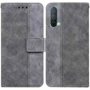 For OnePlus Nord CE 5G Geometric Embossed Leather Phone Case(Grey)