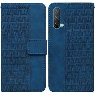 For OnePlus Nord CE 5G Geometric Embossed Leather Phone Case(Blue)
