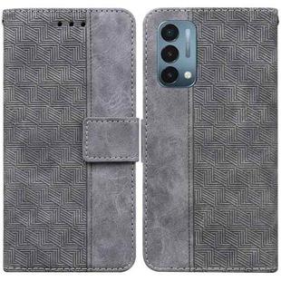 For OnePlus Nord N200 5G Geometric Embossed Leather Phone Case(Grey)