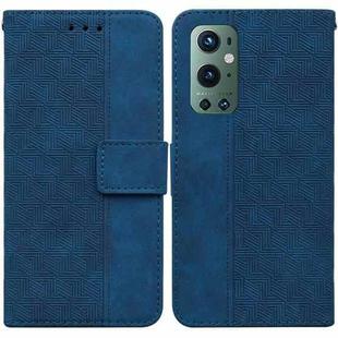 For OnePlus 9 Pro Geometric Embossed Leather Phone Case(Blue)