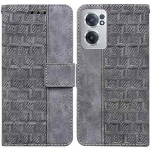 For OnePlus Nord CE 2 5G Geometric Embossed Leather Phone Case(Grey)