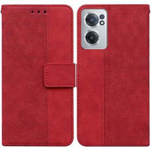 For OnePlus Nord CE 2 5G Geometric Embossed Leather Phone Case(Red)