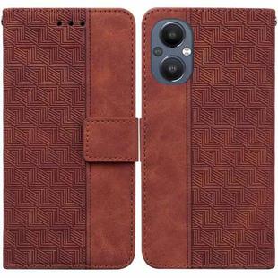 For OnePlus Nord N20 5G Geometric Embossed Leather Phone Case(Brown)