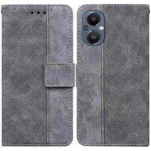 For OnePlus Nord N20 5G Geometric Embossed Leather Phone Case(Grey)