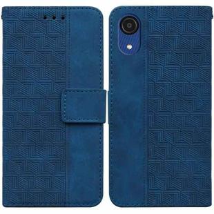 For Samsung Galaxy A03 Core Geometric Embossed Leather Phone Case(Blue)