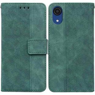 For Samsung Galaxy A03 Core Geometric Embossed Leather Phone Case(Green)
