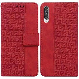 For Samsung Galaxy A50 / A30s / A50s Geometric Embossed Leather Phone Case(Red)