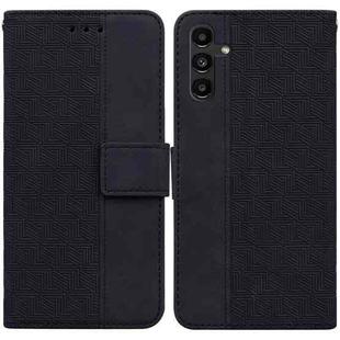 For Samsung Galaxy A13 5G Geometric Embossed Leather Phone Case(Black)