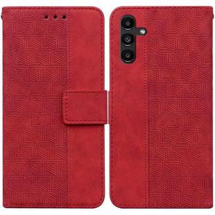 For Samsung Galaxy A13 5G Geometric Embossed Leather Phone Case(Red)
