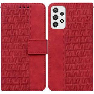 For Samsung Galaxy A23 Geometric Embossed Leather Phone Case(Red)