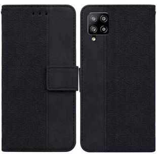 For Samsung Galaxy M42 5G Geometric Embossed Leather Phone Case(Black)