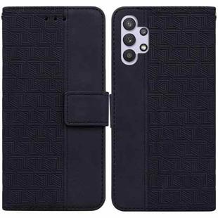 For Samsung Galaxy A32 5G Geometric Embossed Leather Phone Case(Black)