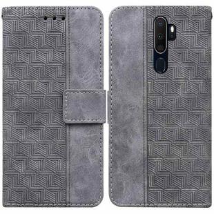 For OPPO A9 2020 / A5 2020 / A11X Geometric Embossed Leather Phone Case(Grey)