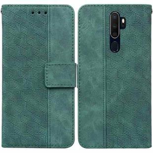 For OPPO A9 2020 / A5 2020 / A11X Geometric Embossed Leather Phone Case(Green)