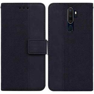 For OPPO A9 2020 / A5 2020 / A11X Geometric Embossed Leather Phone Case(Black)