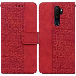 For OPPO A9 2020 / A5 2020 / A11X Geometric Embossed Leather Phone Case(Red)