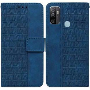 For OPPO A53 / A33 Geometric Embossed Leather Phone Case(Blue)