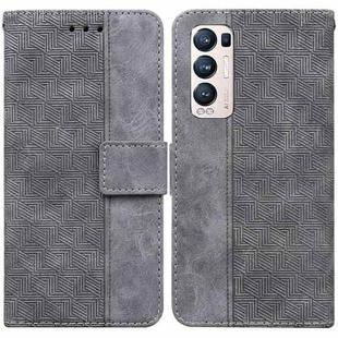For OPPO Find X3 Neo / Reno5 Pro+ 5G Geometric Embossed Leather Phone Case(Grey)