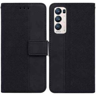 For OPPO Find X3 Neo / Reno5 Pro+ 5G Geometric Embossed Leather Phone Case(Black)