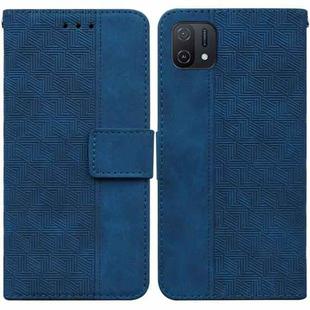 For OPPO A16K Geometric Embossed Leather Phone Case(Blue)