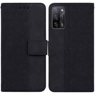 For OPPO A55 5G / A53s 5G Geometric Embossed Leather Phone Case(Black)