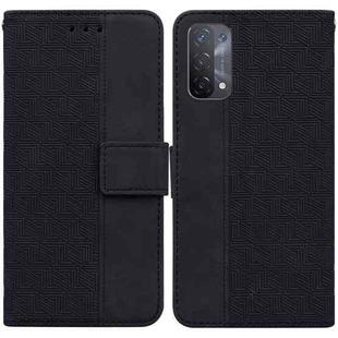 For OPPO A74 5G / A93 5G / A54 5G Geometric Embossed Leather Phone Case(Black)