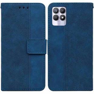 For OPPO Realme 8i Geometric Embossed Leather Phone Case(Blue)