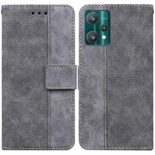For OPPO Realme 9 Pro Geometric Embossed Leather Phone Case(Grey)