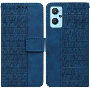 For OPPO Realme 9i / A76 4G / A36 Geometric Embossed Leather Phone Case(Blue)