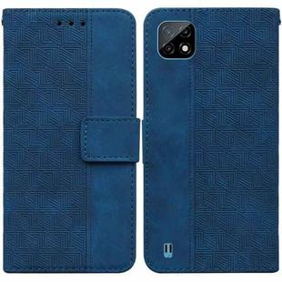 For OPPO Realme C20 / C11 2021 Geometric Embossed Leather Phone Case(Blue)