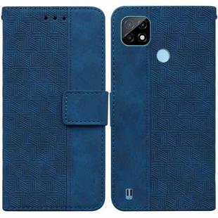 For OPPO Realme C21 Geometric Embossed Leather Phone Case(Blue)