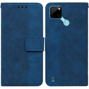 For OPPO Realme C21Y Geometric Embossed Leather Phone Case(Blue)